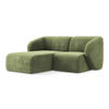 ECKSOFA Links Chenille Stoff Grün - Schwarz/Grün, Holzwerkstoff/Kunststoff (178/166cm) - Makamii