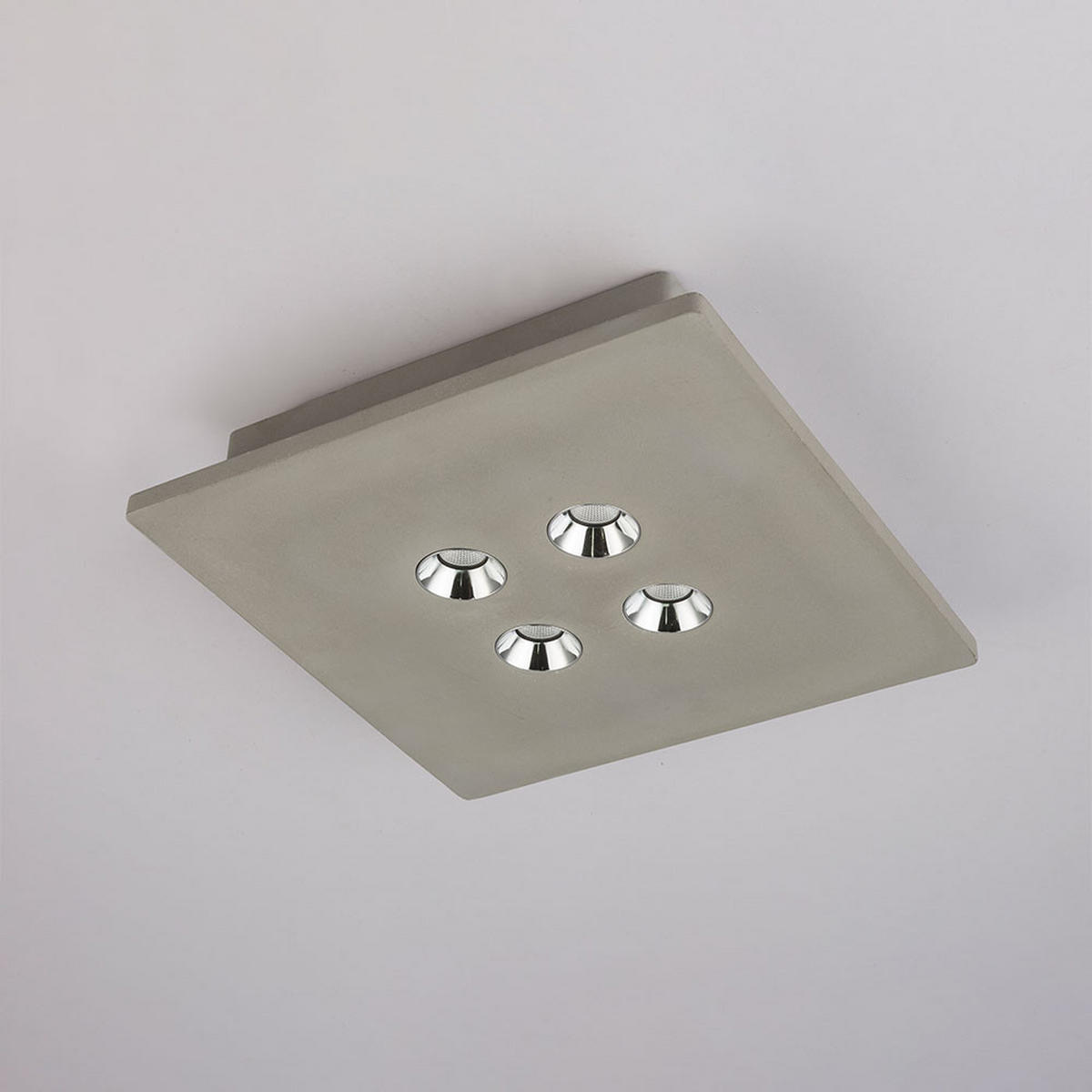 LED DECKENLEUCHTE TIMO Grau Beton Chrom - Grau, Metall (25/25/5cm) - Globo Lighting