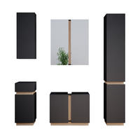 BADMÖBEL-SET Gloria Anthrazit 5 Teile - Anthrazit/Sonoma Eiche, Holzwerkstoff (70/55/34cm) - Vicco