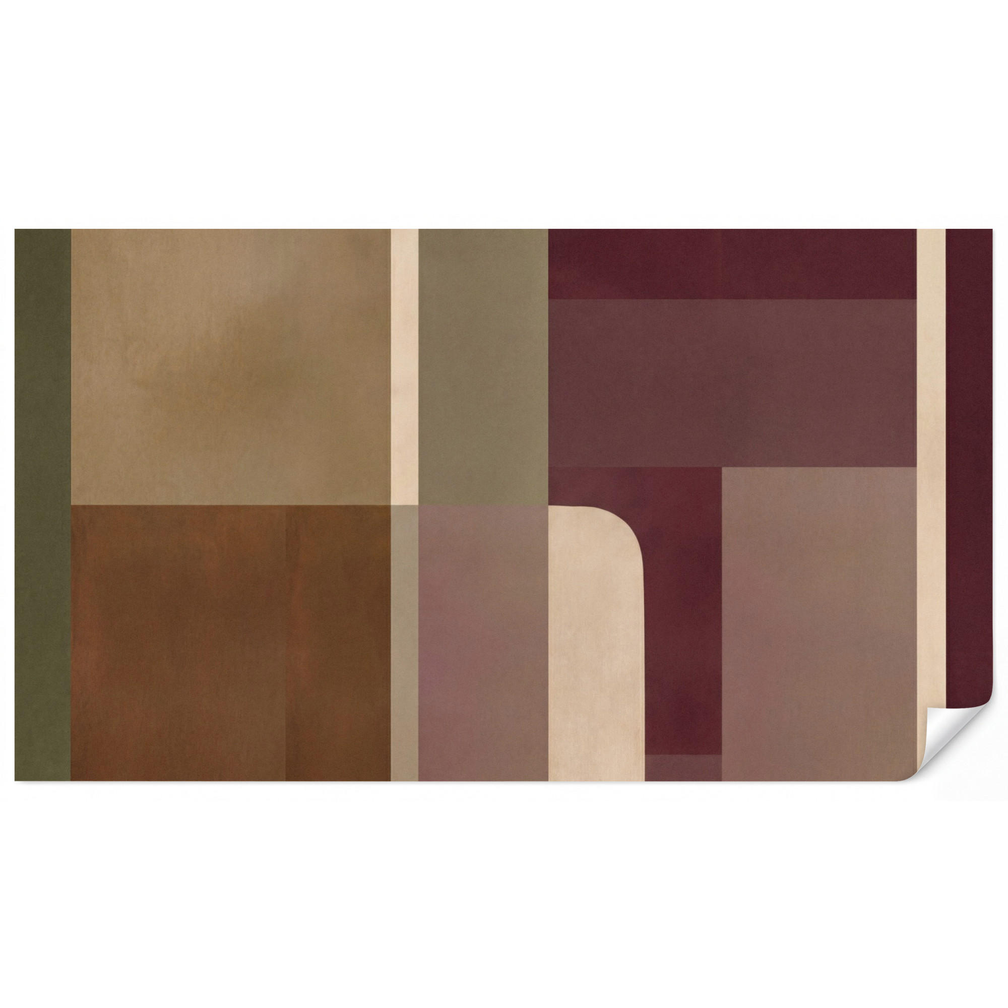 TAPETE - Unis - Abstrakt - Bordeaux - Linien - 450x240 cm - Multicolor, Papier (450/240cm) - OnlyWow