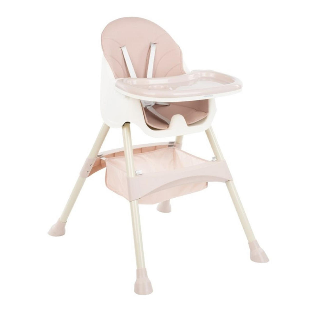 HOCHSTUHL 2 in 1 Brie rosa Kinderstuhl, Gurt, Tisch verstellbar, Korb - Rosa, Kunststoff (75/94/60cm) - Kikka boo