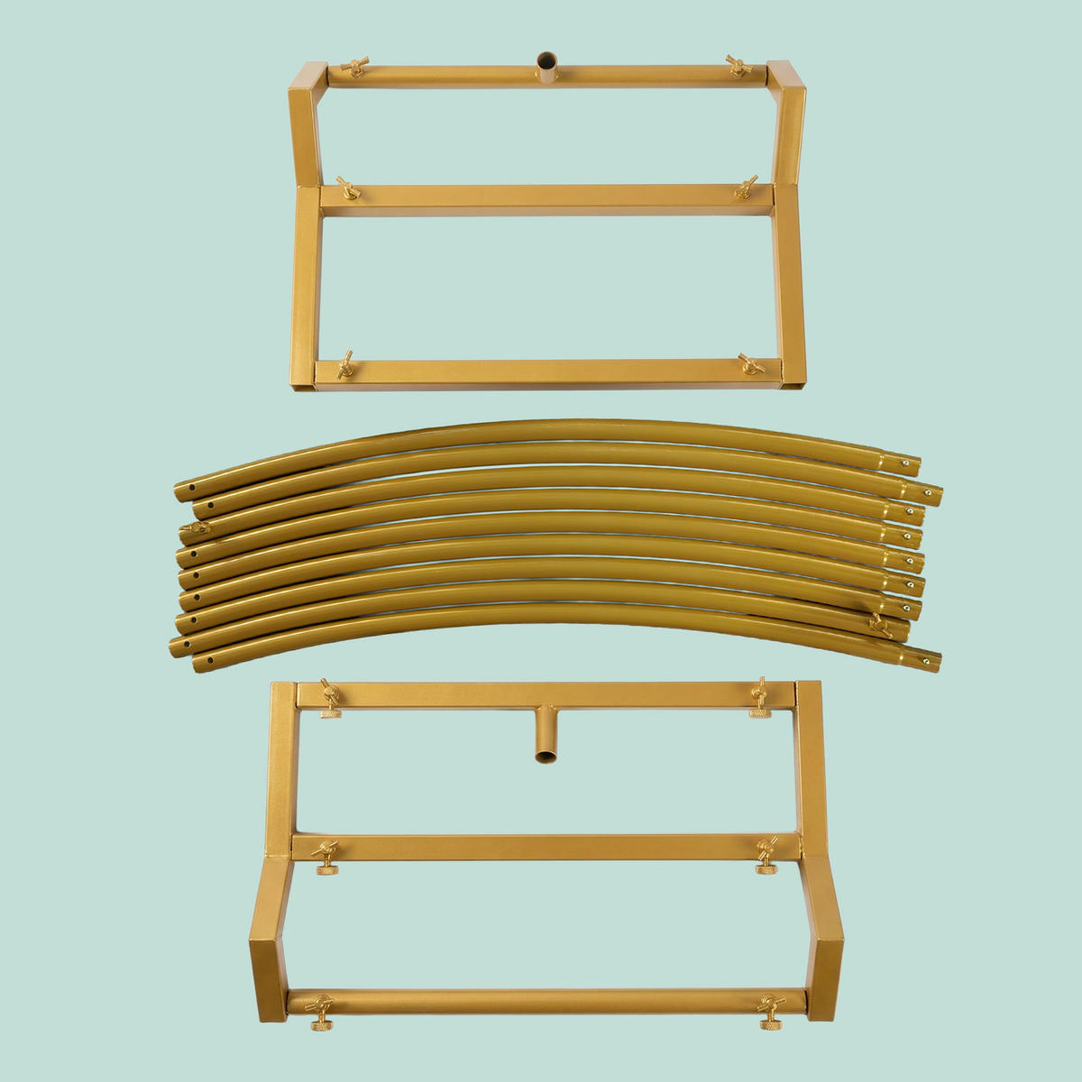 DEKOBOGEN Gold rund Stahl - Goldfarben, Metall (240/210/40cm) - Relaxdays