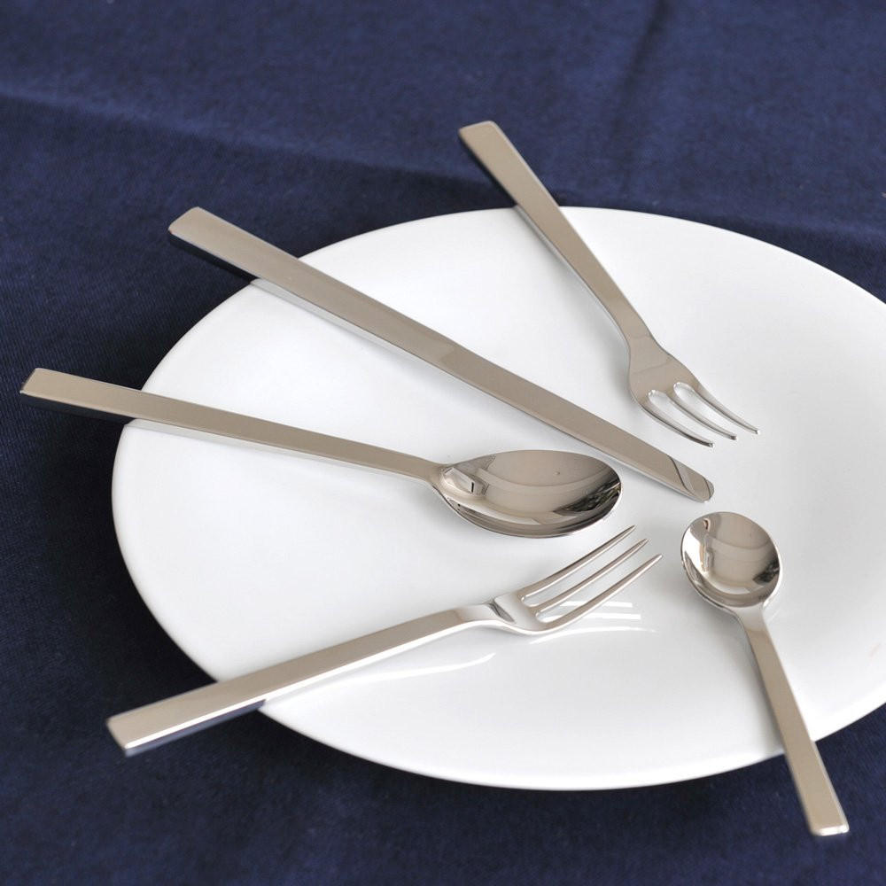 BESTECKSET Santiago - DC05S5 - 5-teilig - von David Chipperfield - Silberfarben, Metall - Alessi