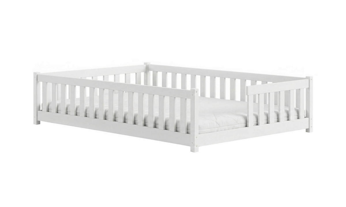 BODENBETT 140x200 cm in Weiß - Weiß, Holz (140/200cm) - Kids Collective