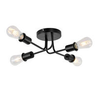 DECKENLEUCHTE Mandeville 44.5/44.5/14.5 cm - Schwarz, Metall (44.5/44.5/14.5cm) - Nettlife