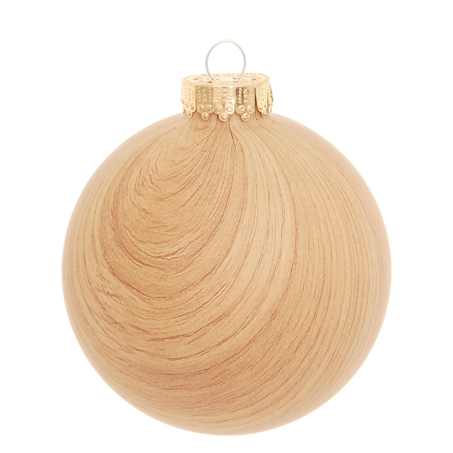 CHRISTBAUMKUGEL Holzoptik Braun 10cm (Glas / 1 Stk.) - Braun, Glas (10/10/10cm) - Krebs Glas Lauscha