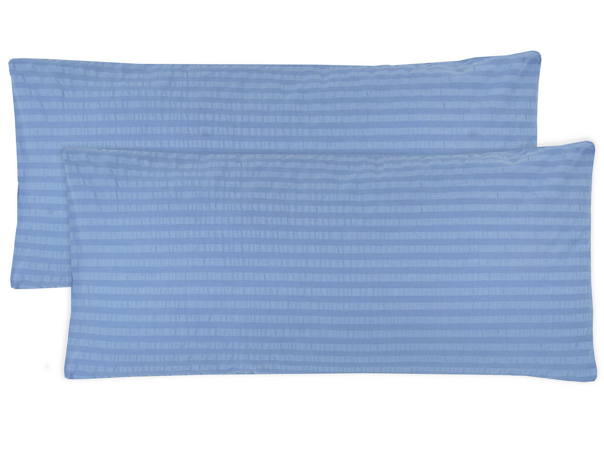 KISSENBEZUG, 2er-Set, 40x80 cm, 100% Baumwolle, Blau - Hellblau, Textil (40/80cm) - Zollner