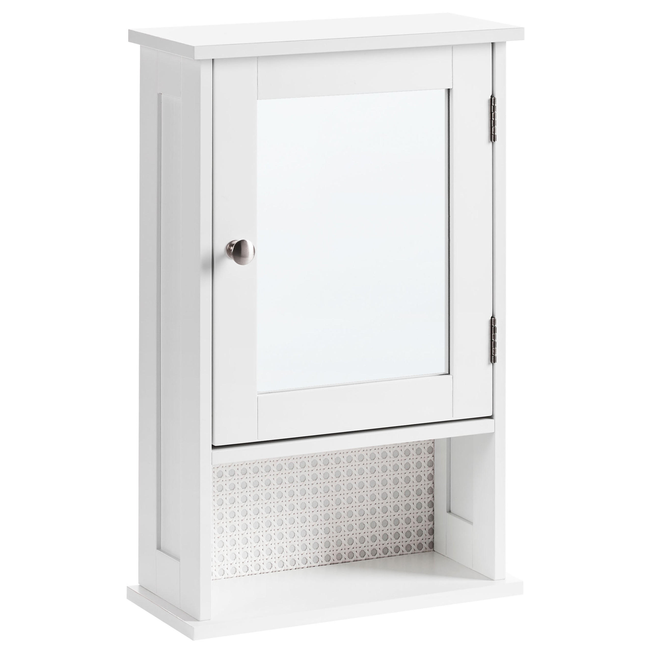 BAD-SPIEGELSCHRANK 34/53 cm Weiß Huila - Weiß, Holzwerkstoff (34/53/15cm) - Beliani