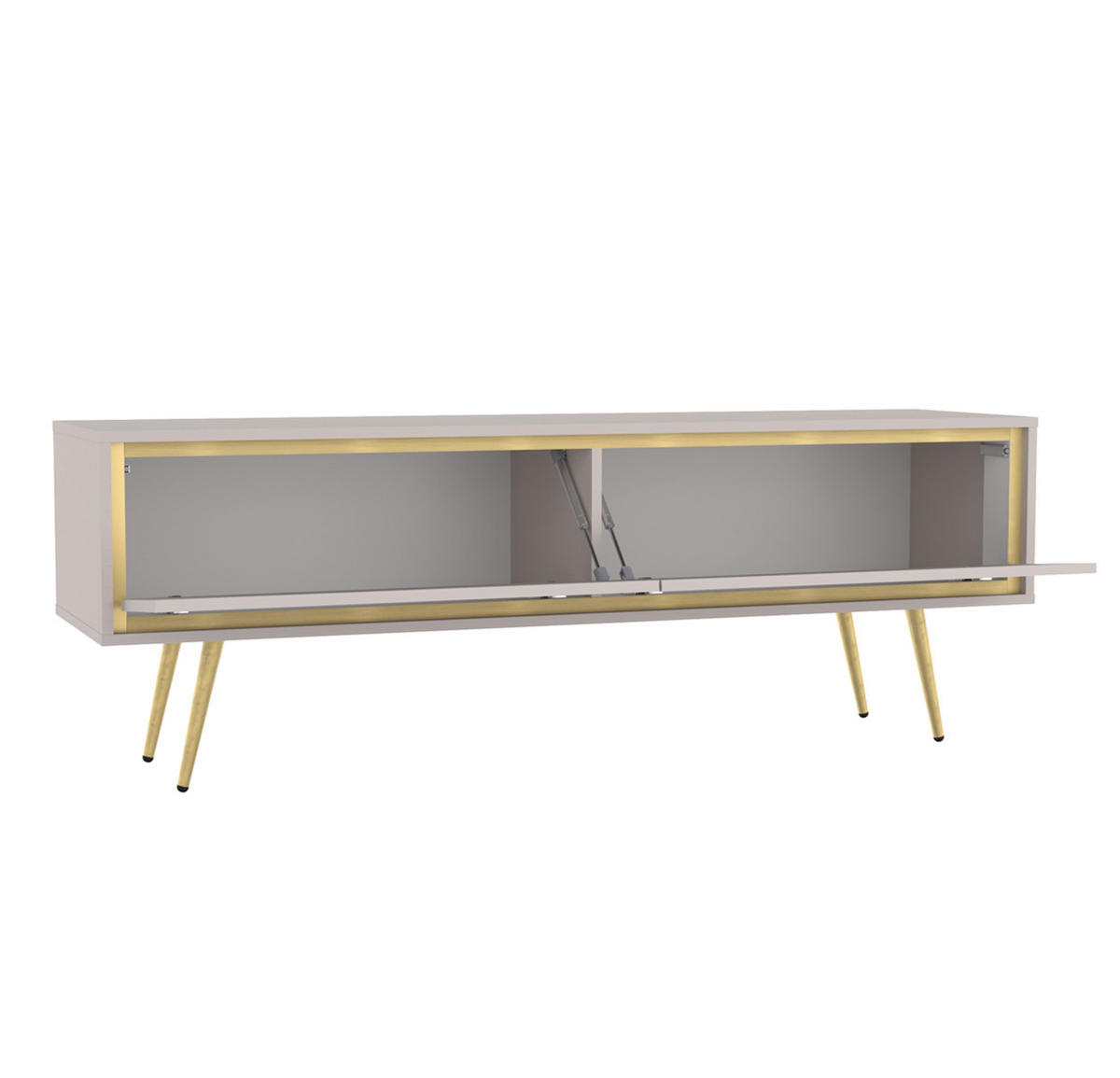 TV-SCHRANK Torina Kaschmir, mit goldenen Beinen - Kaschmir/Goldfarben, Holzwerkstoff/Metall (150/50/40cm) - Bettso