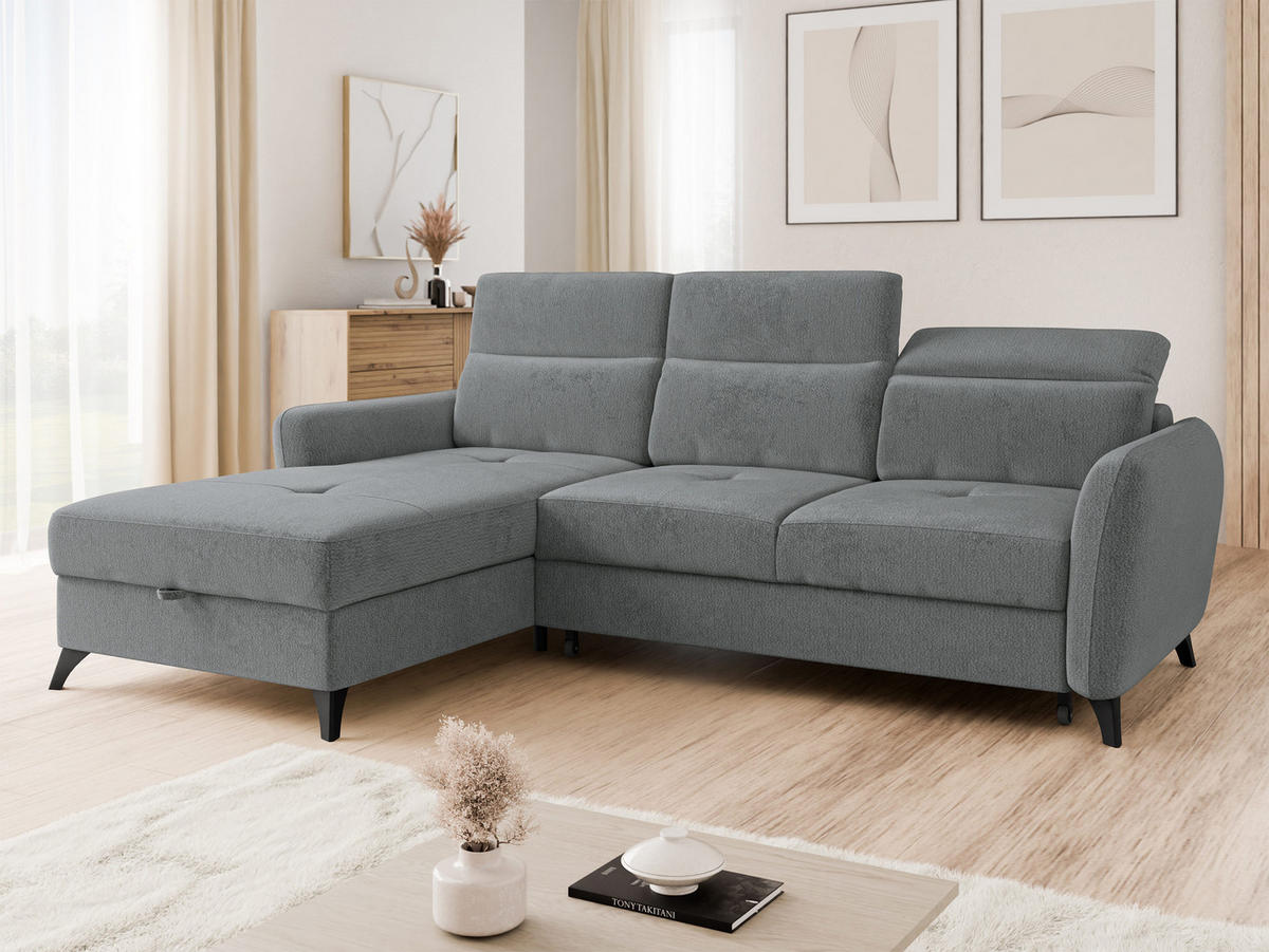 ECKSOFA Talia, Seite: Links LC-2R - Schwarz/Graphitfarben, Holz/Kunststoff (238/167cm) - MIRJAN24