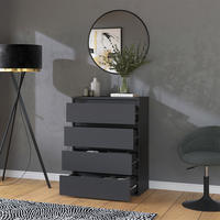 KOMMODE Claus Anthrazit 74 x 99.6 cm mit 4 Schubladen - Anthrazit, Holzwerkstoff (74/99.6/40cm) - Vicco