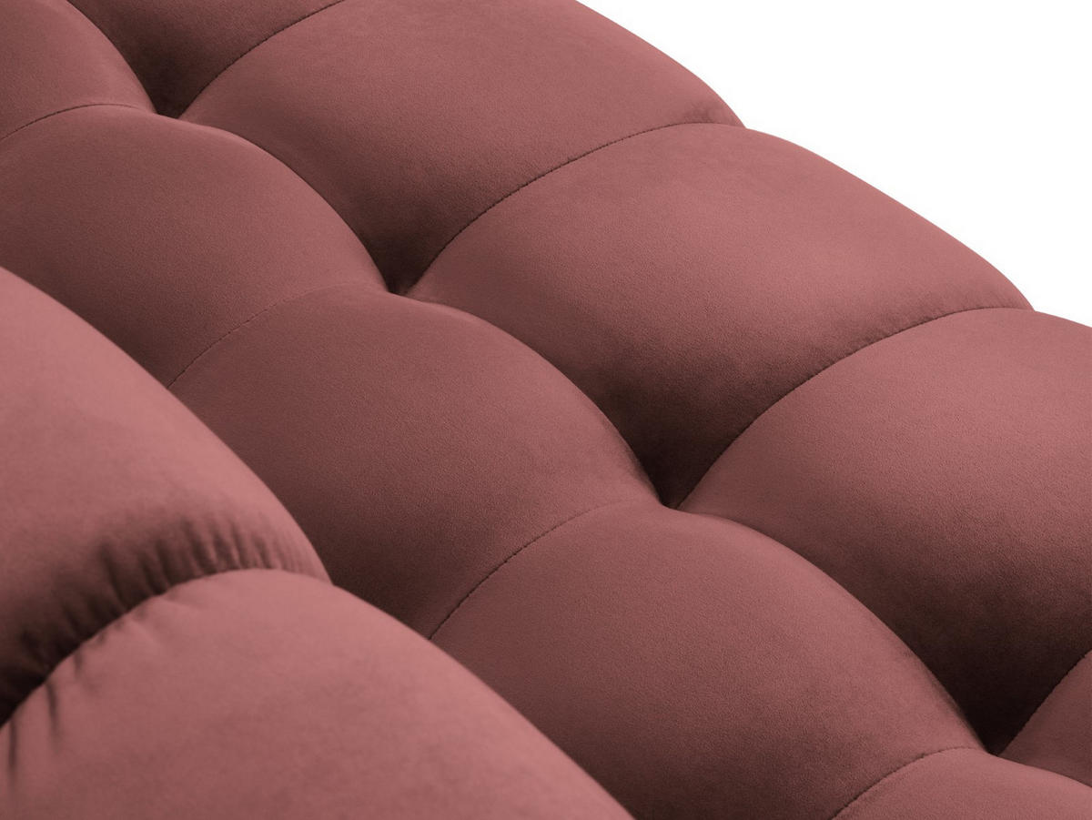 ECKSOFA links Mamaia aus Samt rosa 5 Sitzplätze - Pink, Textil (185/293cm) - Micadoni