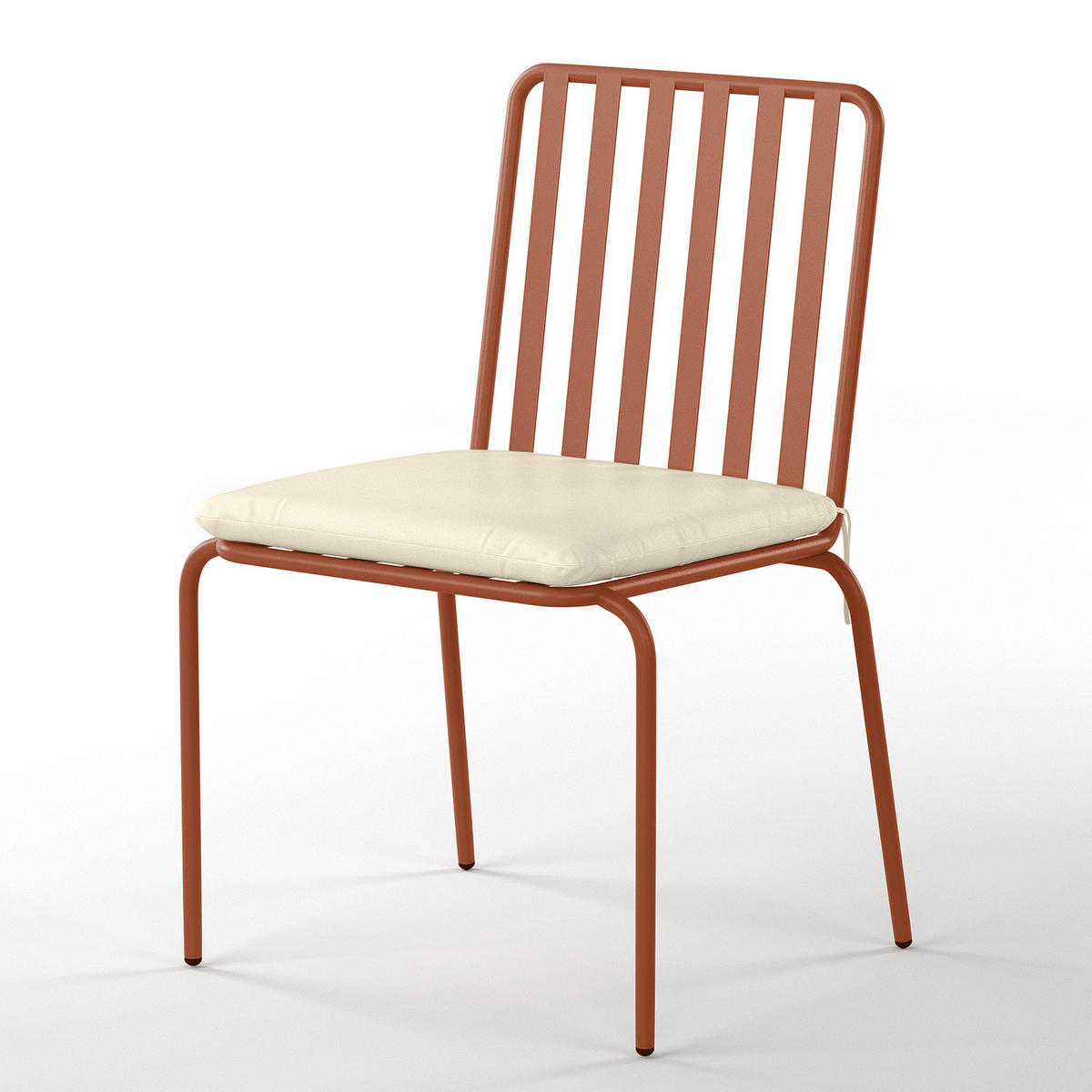 GARTENSTUHL - 2er-Set - Stahl - Terracotta, Textil/Metall (54/87/57cm) - home24