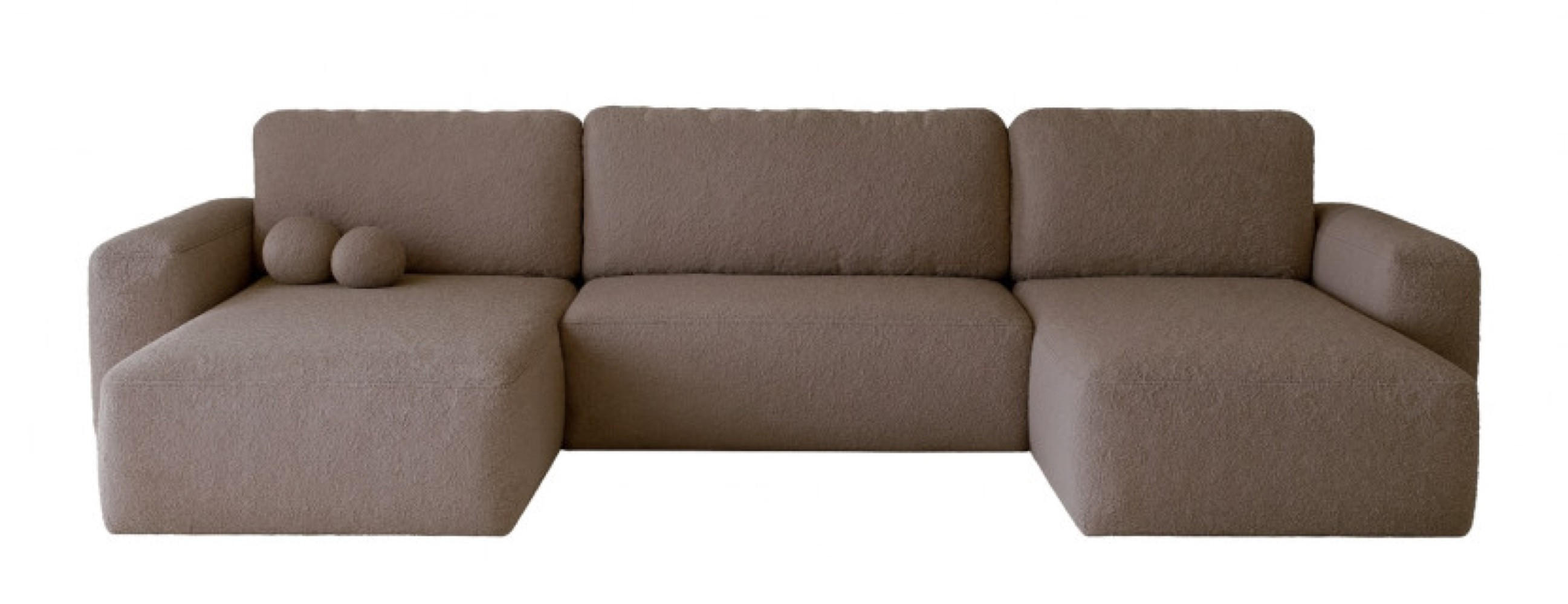 ECKSOFA Violett-Braun U ILO Mit Bettkasten Und Schlaffunktion - Braun, Textil (374/177cm) - Sepro Meble