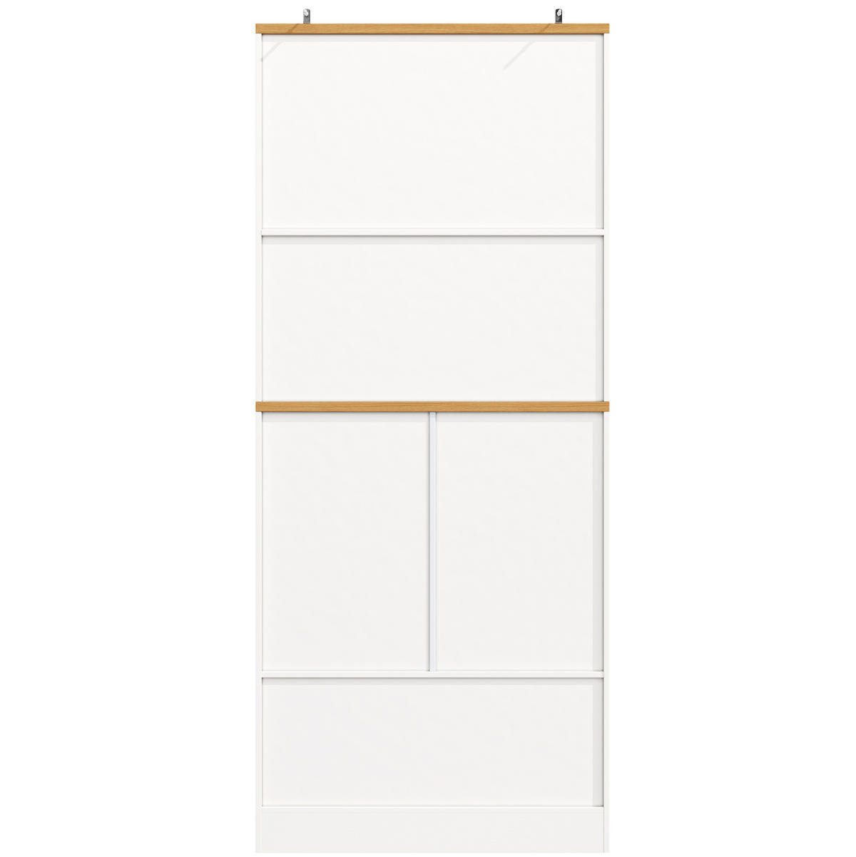 BUFFET 80/40/180 cm aus MDF mit 4 offenen Fächern und Schubladen Weiß - Weiß, Holzwerkstoff (80/180/40cm) - Modenvie