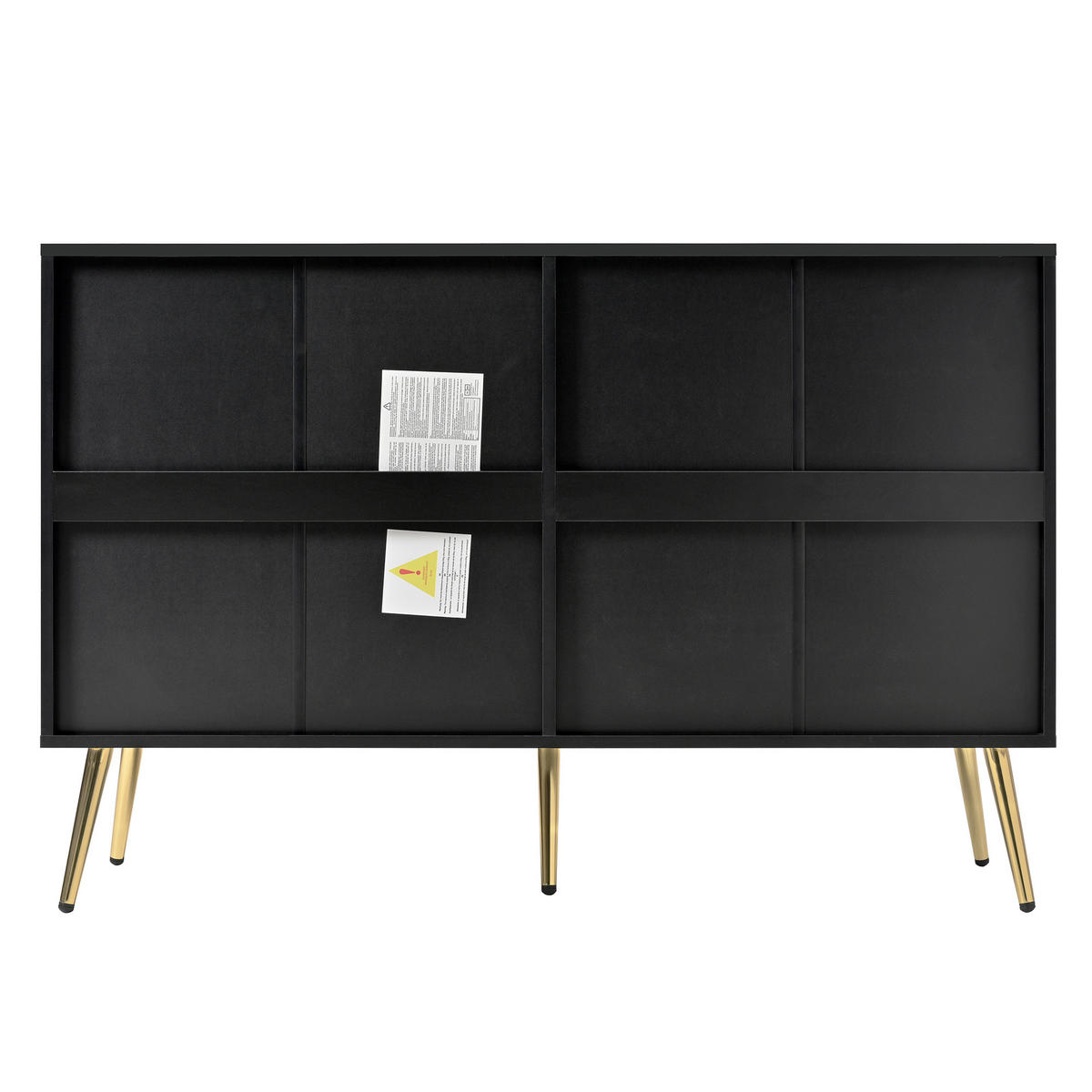 SIDEBOARD mit 6 Schubladen und geometrischem Muster Schwarz - Schwarz, Holzwerkstoff (40/80/120cm) - Urban Meuble