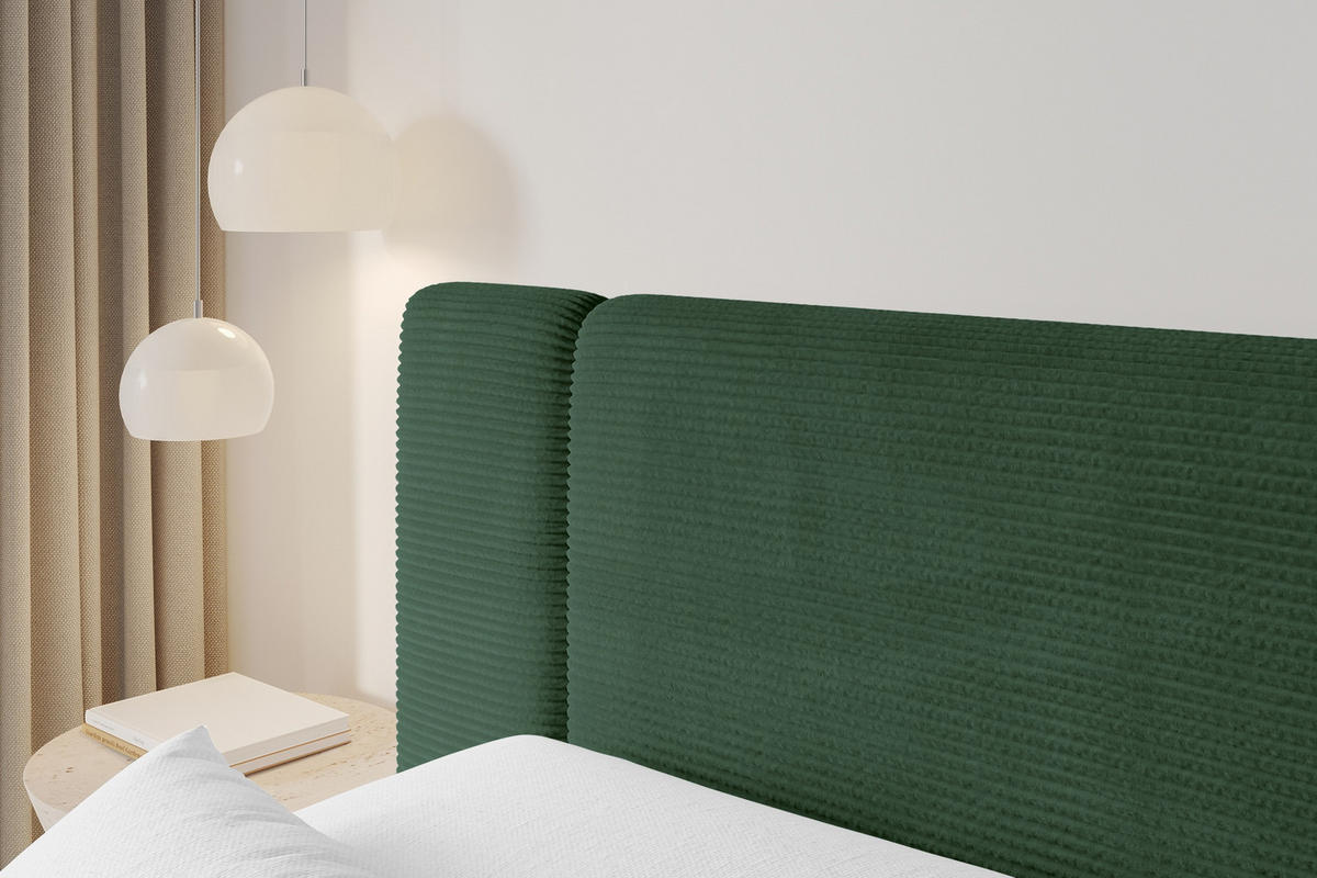 BOXBETT mit Matratze H3 - EVON - 140x200 cm Grün - Grün, Holzwerkstoff (140/200cm) - ALTDECOR