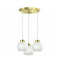 PENDELLEUCHTE GOLDGLAS - Goldfarben/Weiß, Glas/Metall (40/40/80cm) - kiki design