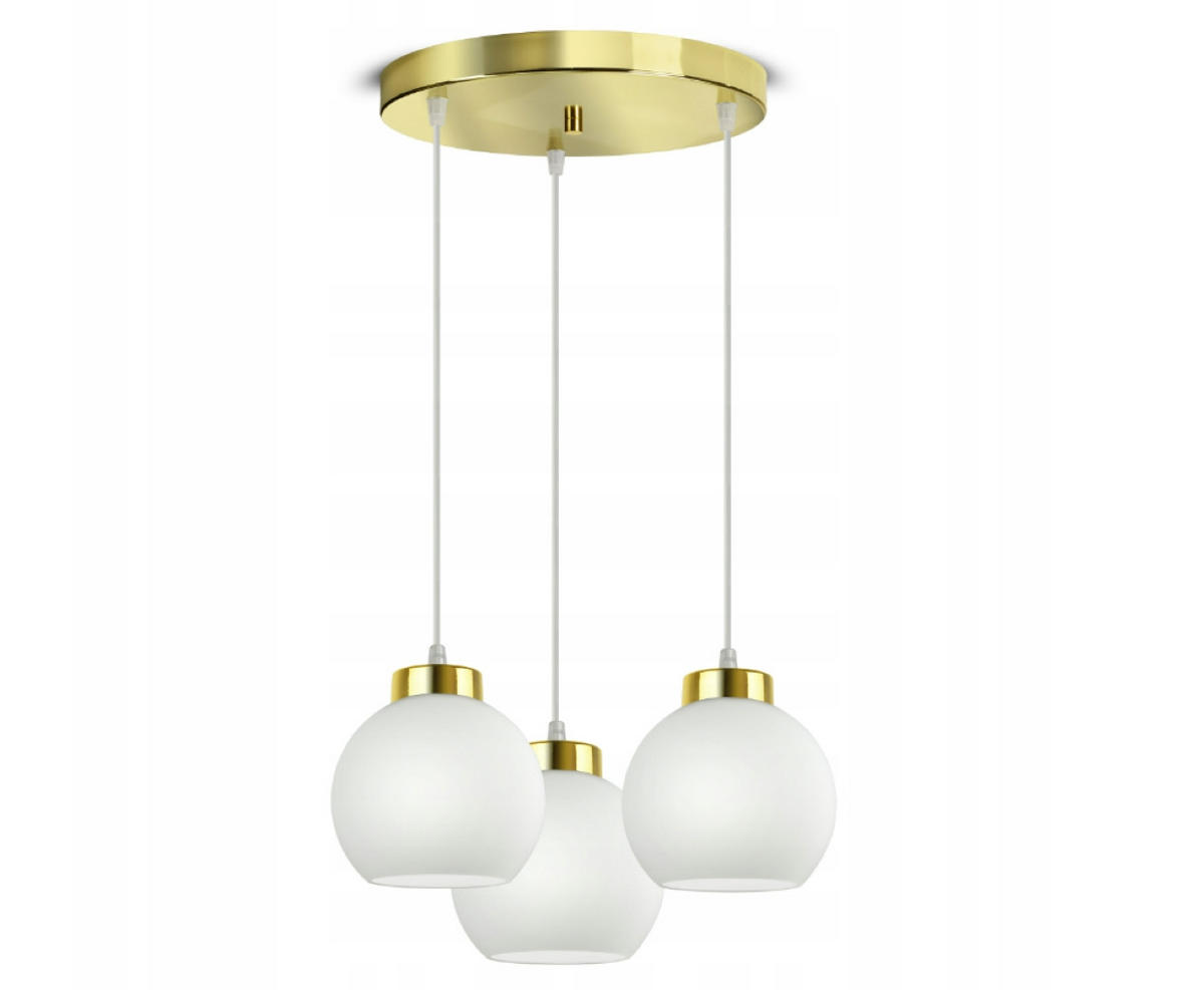 PENDELLEUCHTE GOLDGLAS - Goldfarben/Weiß, Glas/Metall (40/40/80cm) - kiki design
