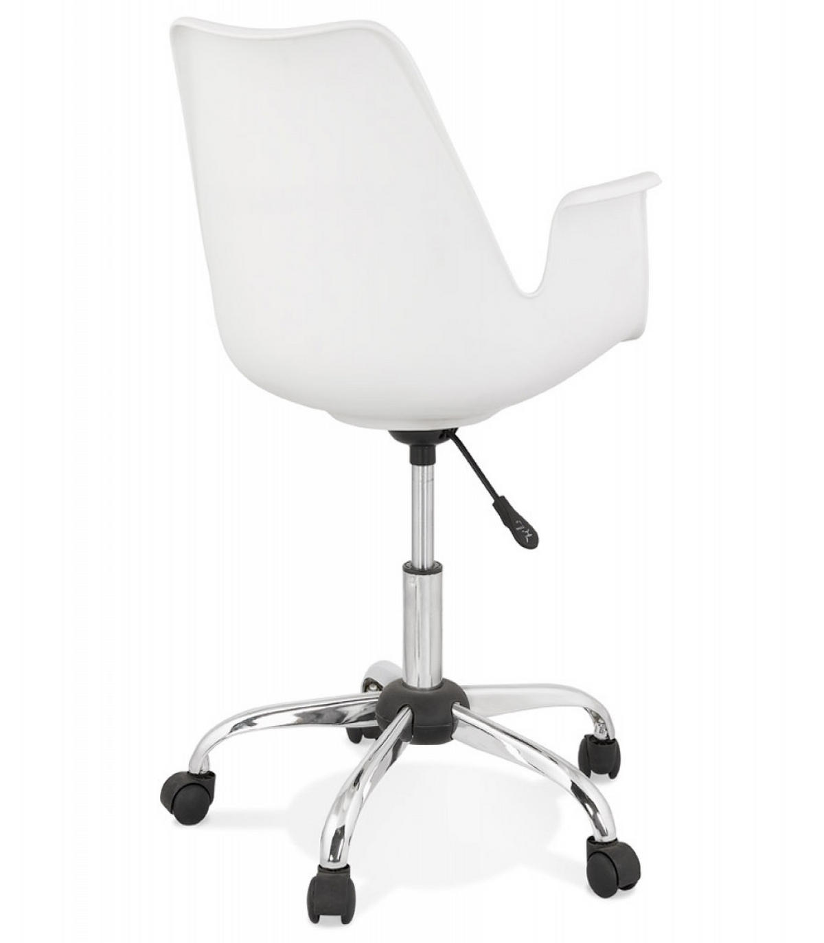 BÜROSTUHL mit Armlehnen aus Kunststoff und Rollen TRIP, Weiß 58x58x22,3 cm - Chromfarben/Weiß, Kunststoff/Metall (58/22/58cm) - KADIMA DESIGN