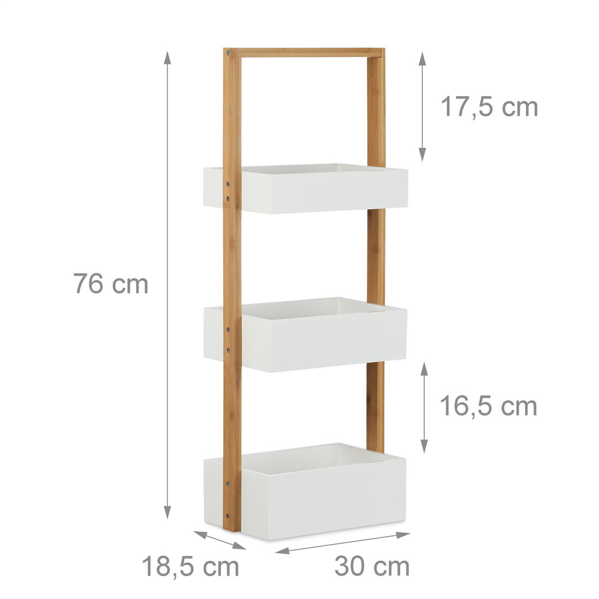 BADREGAL - Multicolor, Holz/Holzwerkstoff (30/76/18.5cm) - Relaxdays