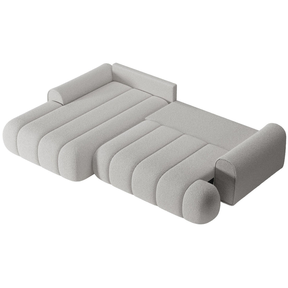 ECKSOFA Dandelino Hellgrau mit Bouclé-Bezug, links - Hellgrau/Schwarz, Kunststoff/Textil (271/172cm) - Selsey