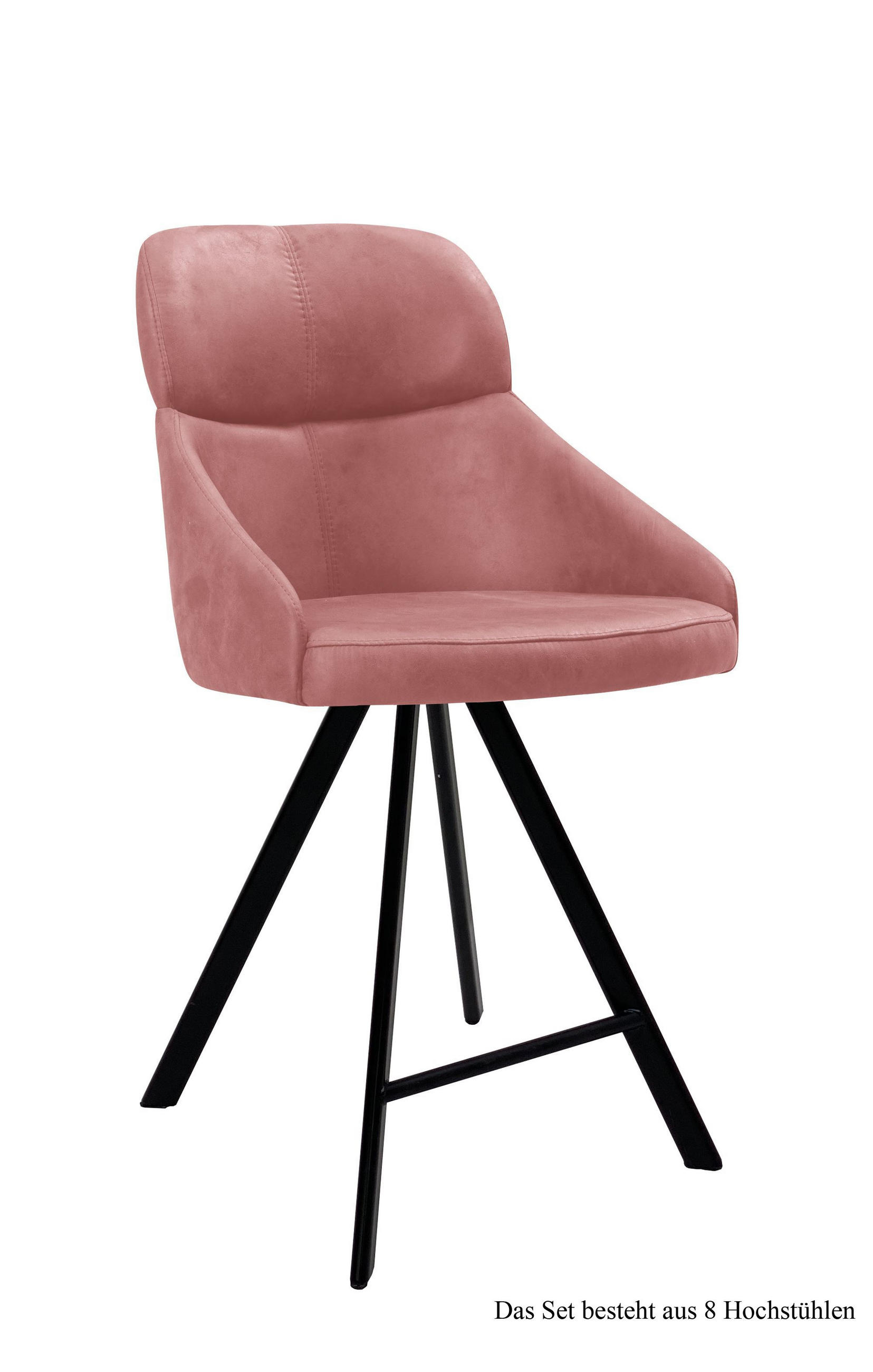 THEKENSTUHL drehbar (8er-Set) Diljana 52x99x63 Schwarz/Rosewood - Dunkelrosa/Schwarz, Kunststoff (63/99/52cm) - 58aufmkessel