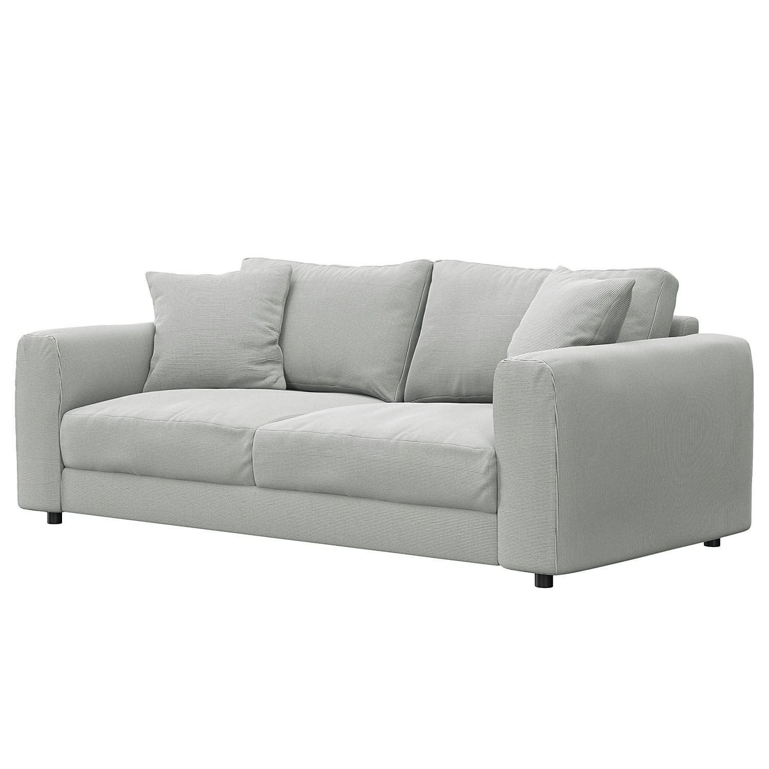 2,5-SITZER SOFA - Schwarz/Grau, Kunststoff/Textil (189/79/106cm) - home24