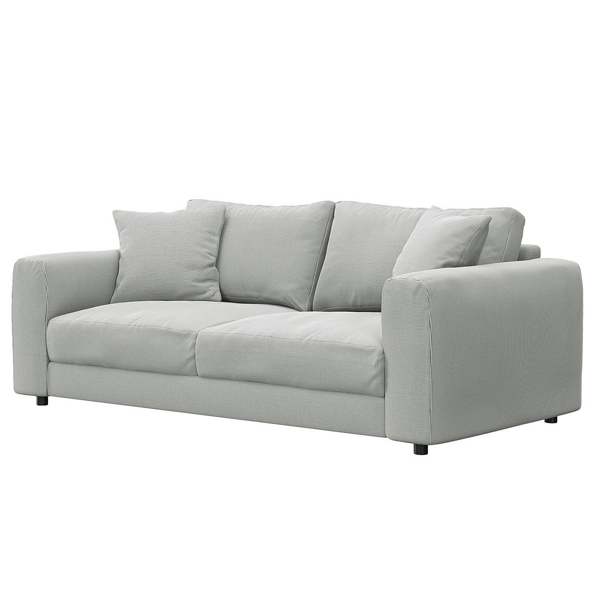 2,5-SITZER SOFA - Schwarz/Grau, Kunststoff/Textil (189/79/106cm) - home24