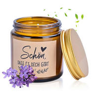 DUFTKERZE Lavendel mit Spruch "Schön, dass es dich gibt" 230g - Braun, Glas (6.5cm)