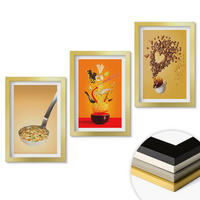WANDBILDER 3er Set - 20x30 cm Goldrahmen - Küchenthemen - Goldfarben, Kunststoff (20/30cm) - ArtPrintCave