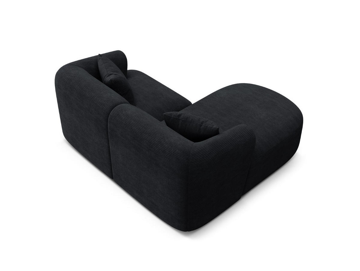 MODULARES-ECKSOFA links Campi aus Cord schwarz 3 Sitzplätze - Schwarz, Textil (156/180cm) - Cosmopolitan Design