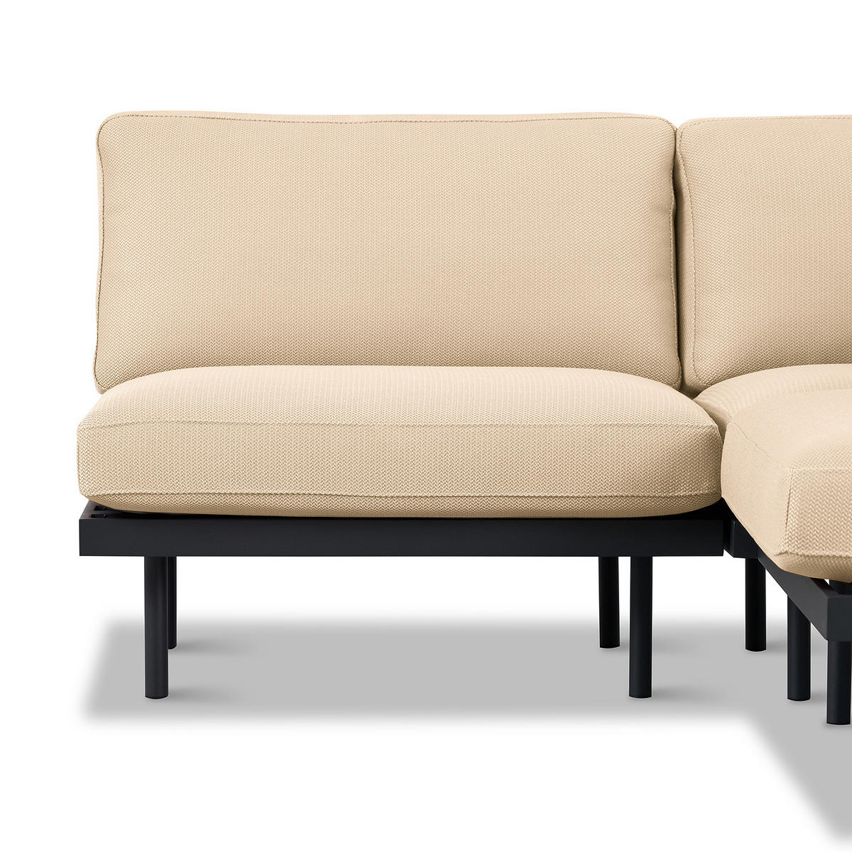 OUTDOOR-ECKSOFA - Beige, Textil/Metall (172/80/172cm) - home24