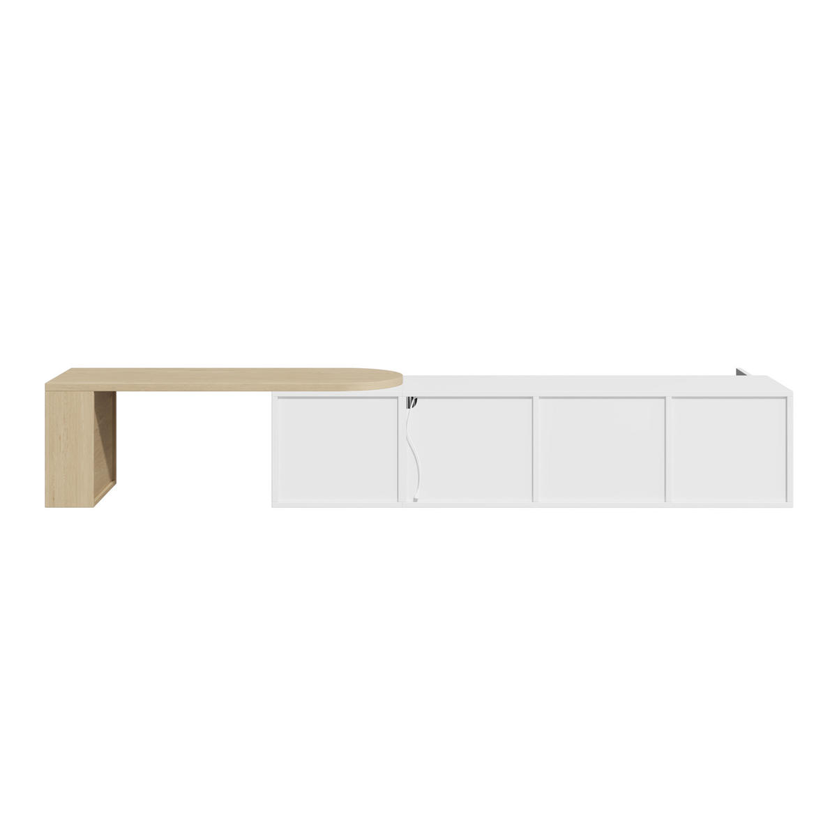 TV-LOWBOARD LED Ausziehbar Schubladen Glas Türen Weiß Holz - Multicolor, Holzwerkstoff (175/38/40cm) - FLIEKS