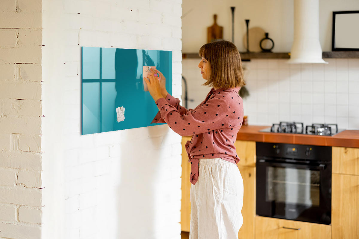 MAGNETTAFEL 90x60 Marineblau schwarzer Marker - Mintgrün, Glas (90/0.4/60cm) - TULUP