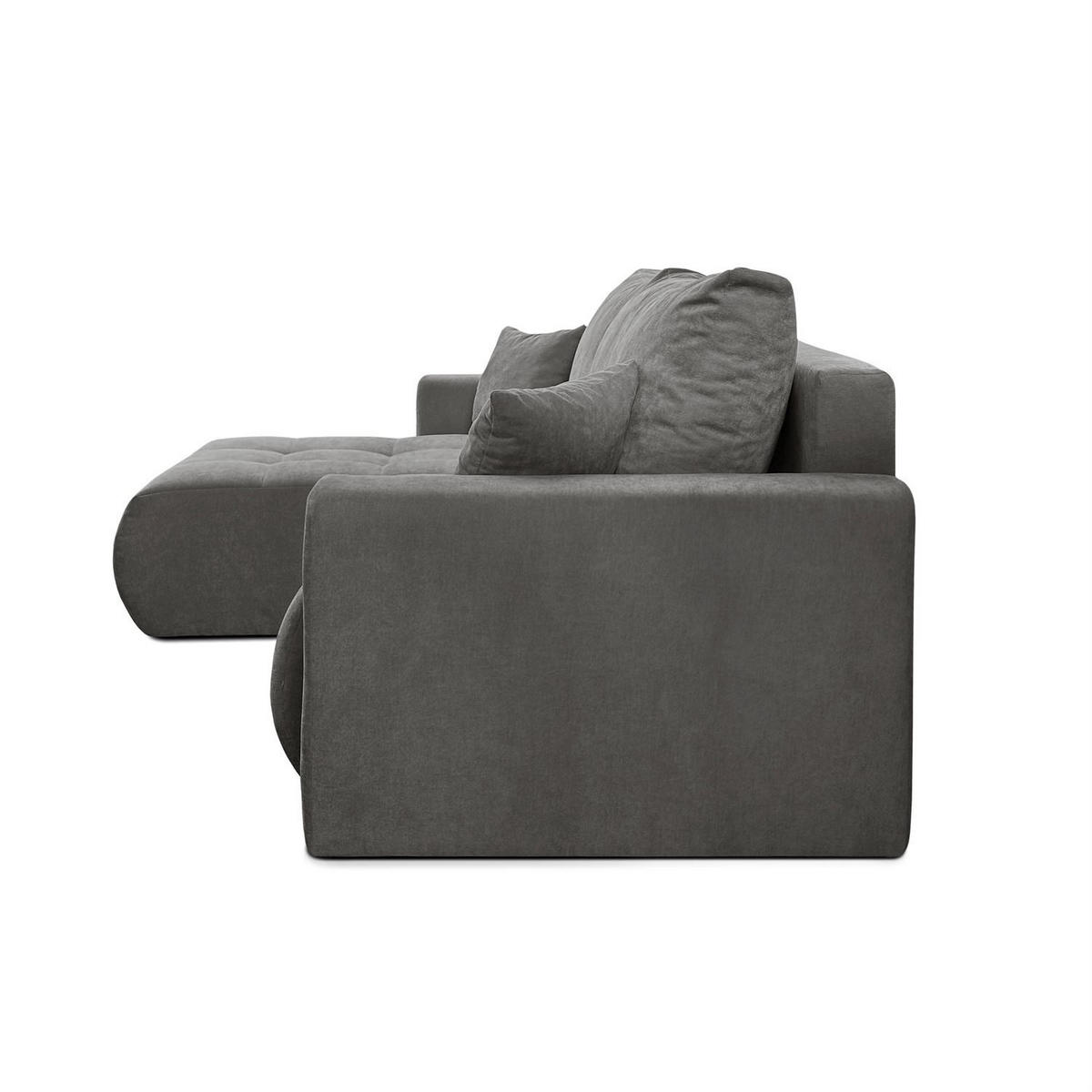 ECKSOFA Gepolstertes CLOUD mit Schlaffunktion und Bettkasten, Wind 21 - Dunkelgrün, Textil (277/143cm) - Lookway