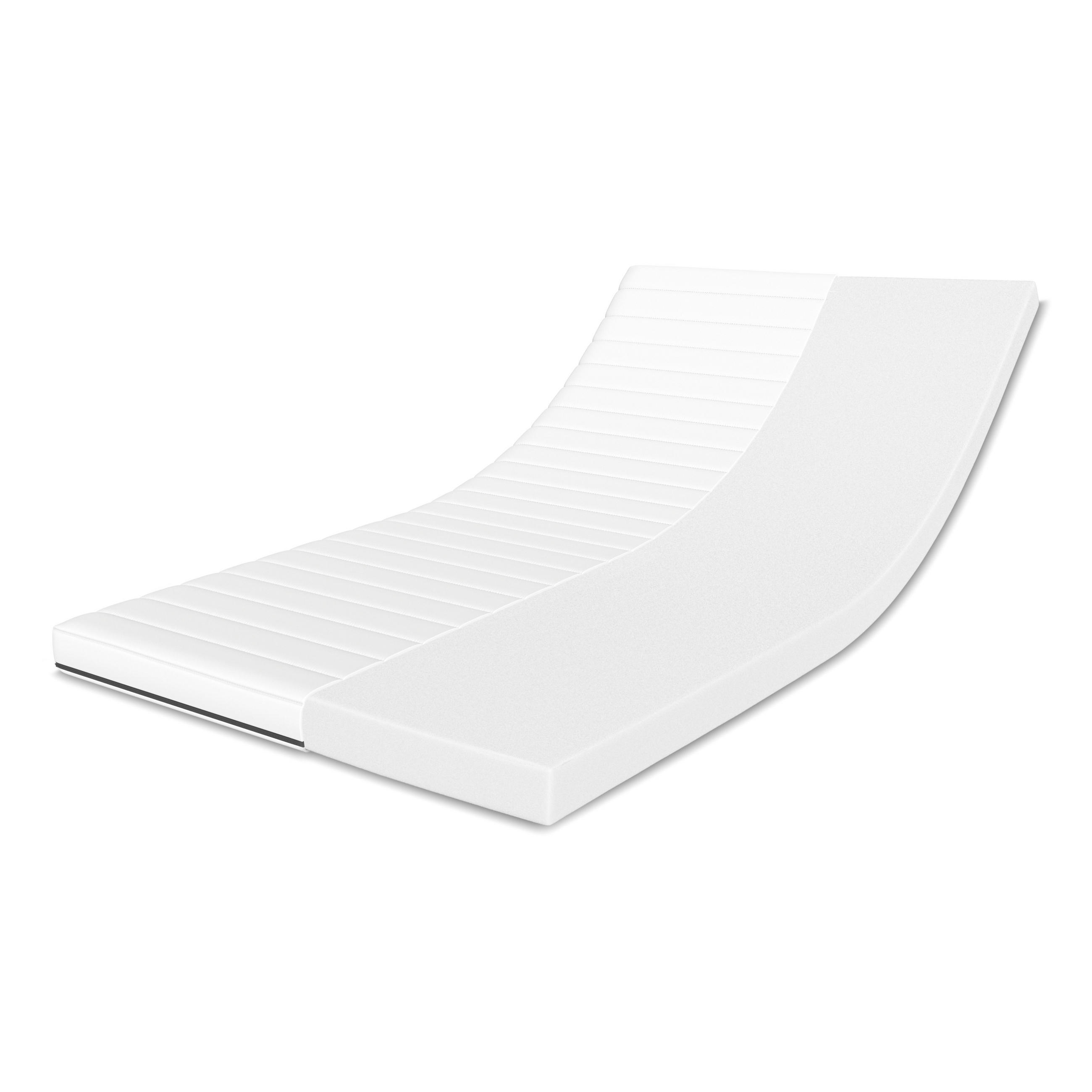KALTSCHAUM-TOPPER – 90/200 cm, 11 cm Höhe - Weiß, Textil (90/200cm) - Schlaftroll