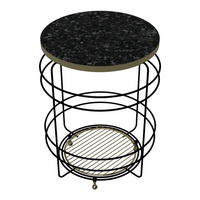 BEISTELLTISCH Padasjoki - Goldfarben/Schwarz, Holzwerkstoff/Metall (40/40/55cm) - [en.casa]