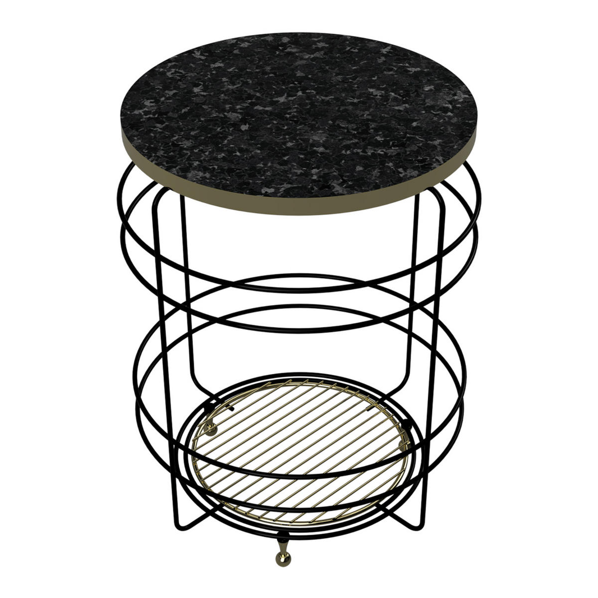 BEISTELLTISCH Padasjoki - Goldfarben/Schwarz, Holzwerkstoff/Metall (40/40/55cm) - [en.casa]