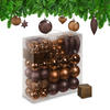 110-TLG.WEIHNACHTSKUGELN-SET - Braun, Kunststoff (8/9/8cm) - Relaxdays