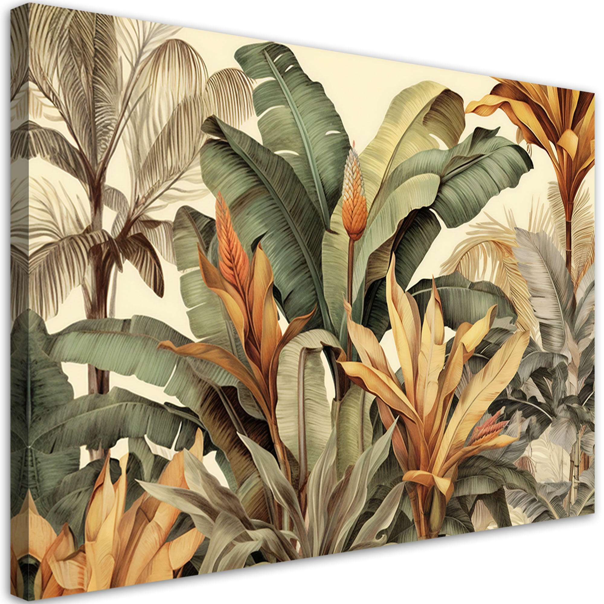LEINWANDBILD Bananenblätter in Sepia - Beige, Textil (60/40cm) - Feeby
