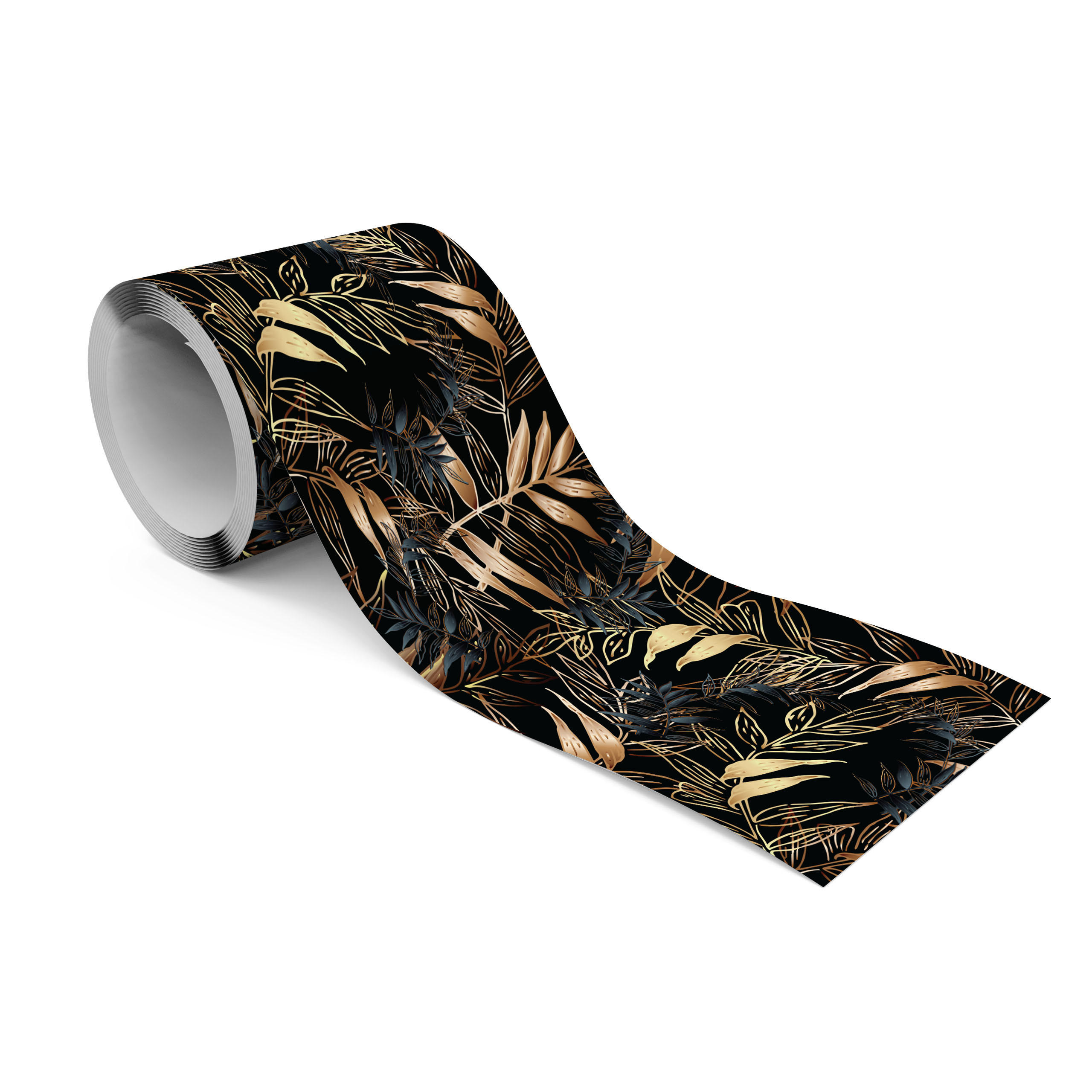 TAPETENBORDÜRE selbstklebend tropische BLÄTTER Pflanzen Glamour Stil - Beige/Schwarz, Papier (10/300/300cm) - Muralo