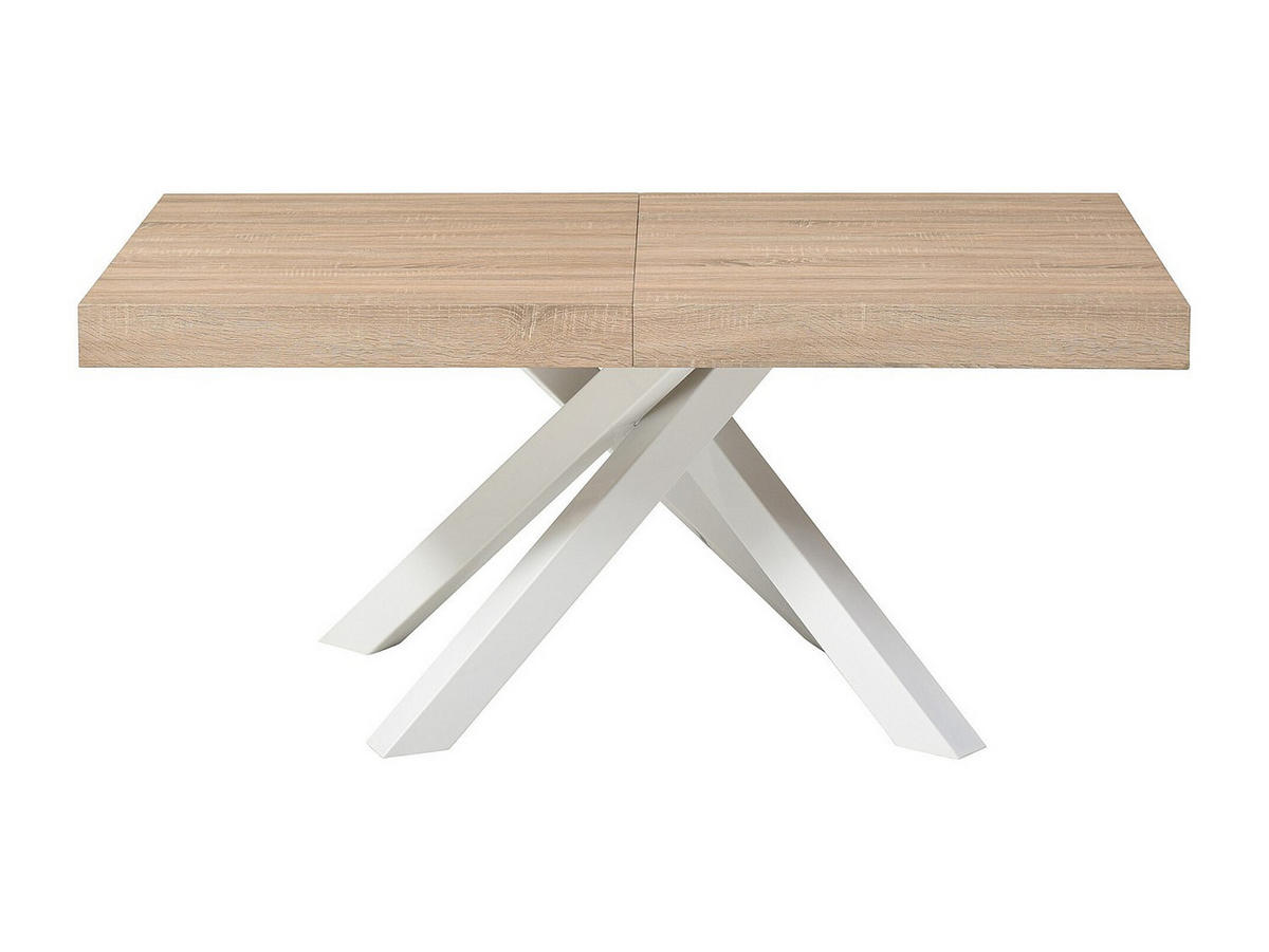 ESSTISCH ausziehbar - 6 bis 10 Personen - MDF & Metall - Holzfarben & Weiß - CATONAV - Naturfarben, Holz (90/240/75cm) - Vente-Unique