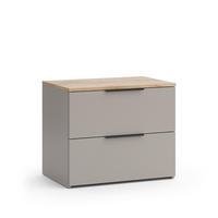 KOMMODE Wido Greige 60 x 50 cm mit 2 Schubladen - Greige/Sonoma Eiche, Holzwerkstoff (60/50/40cm) - Vicco