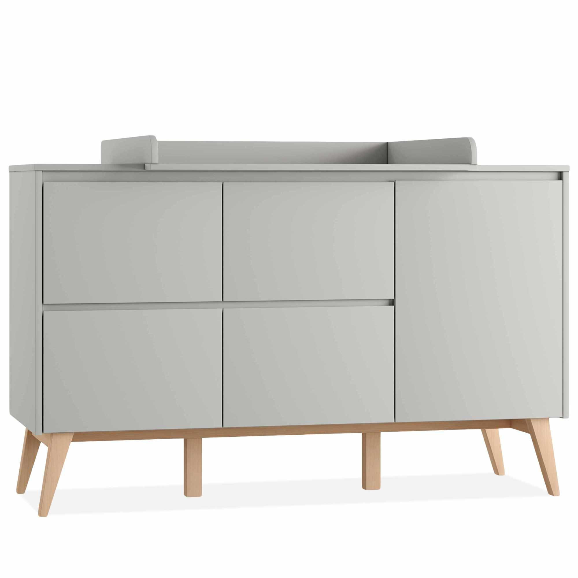 WICKELKOMMODE DAMBI - Grau, Holzwerkstoff (149/100/53cm) - KONSIMO®