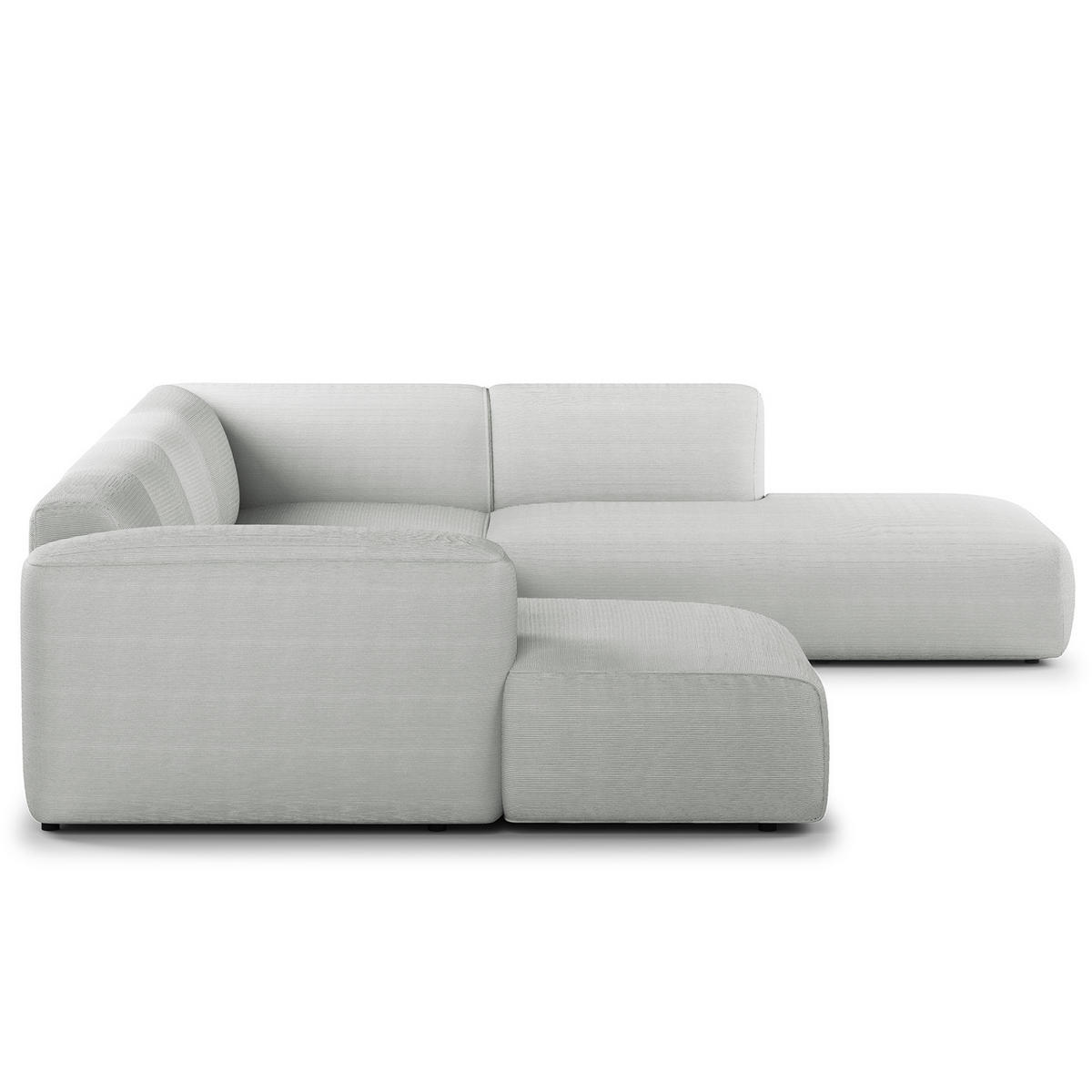 WOHNLANDSCHAFT mit Longchair - Schwarz/Grau, Kunststoff/Textil (325/71/235cm) - home24