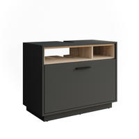 WASCHBECKENUNTERSCHRANK Beatrice Anthrazit/Sonoma 80 x 64 cm mit Schublade - Anthrazit/Sonoma Eiche, Holzwerkstoff (80/64/35cm) - Vicco