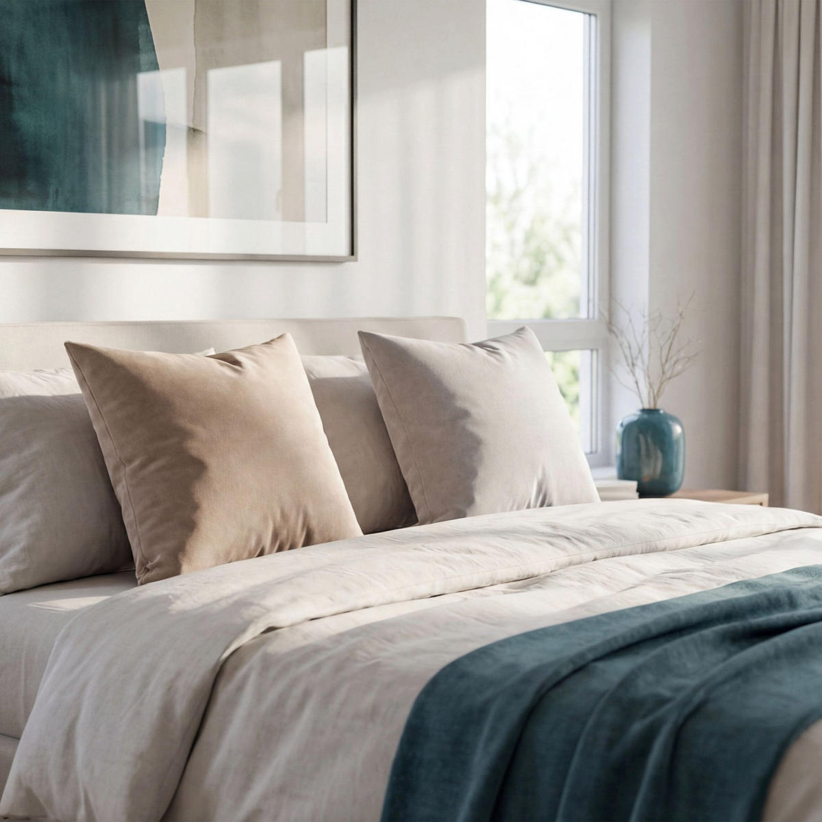 DEKOKISSEN Uni Cappuccino 45x45 cm mit Füllung - Braun, Textil (45/45cm) - Deco-Raum