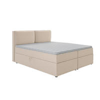 BOXBETT Eclipse 180/200 cm Beige Luxusmicrofaser - Beige/Schwarz, Holz/Kunststoff (180/200cm) - S-Style Möbel