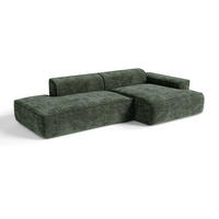 ECKSOFA rechtwinklig HANA Strickvelours Olivgrün 260cm - Olivgrün/Grün, Textil (260/155cm) - Premium Interiors